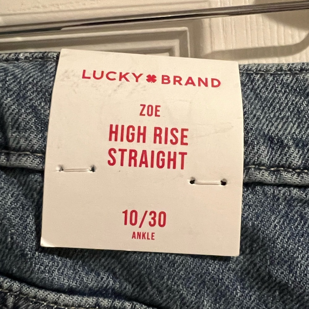 Lucky Brand High Rise Studded Straight Blue Jeans - Picture 4 of 4